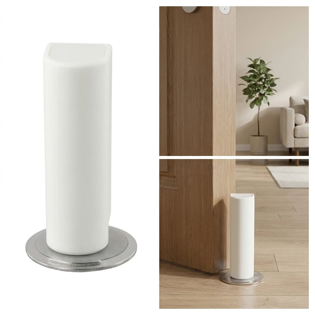 Heavy Duty Magnetic Door Stopper, White Stainless Steel No Punch Door Suction Holder, Touch Door Hardware Oasis Select