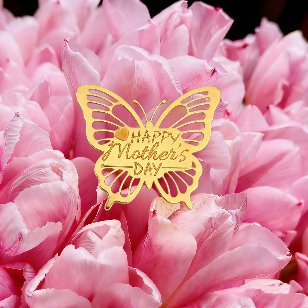 Happy Mother's Day Gold Mirror Acrylic Cake Topper