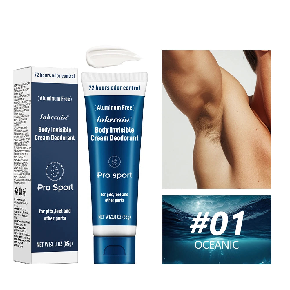 Body Deodorant Stick Invisible Cream Long-lasting 72H Oder Protection Control Nourishing Skin for Men Daily Use and Travel Oasis Select 01