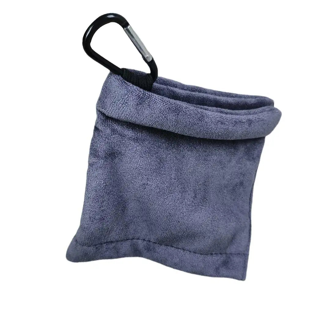 Quick-Dry Golf Towel with Metal Clip Golf Club Cleaner Towel with Secure Carabiner Hook for Golf Clubs Balls and Outdoor Sports Oasis Select Grey
