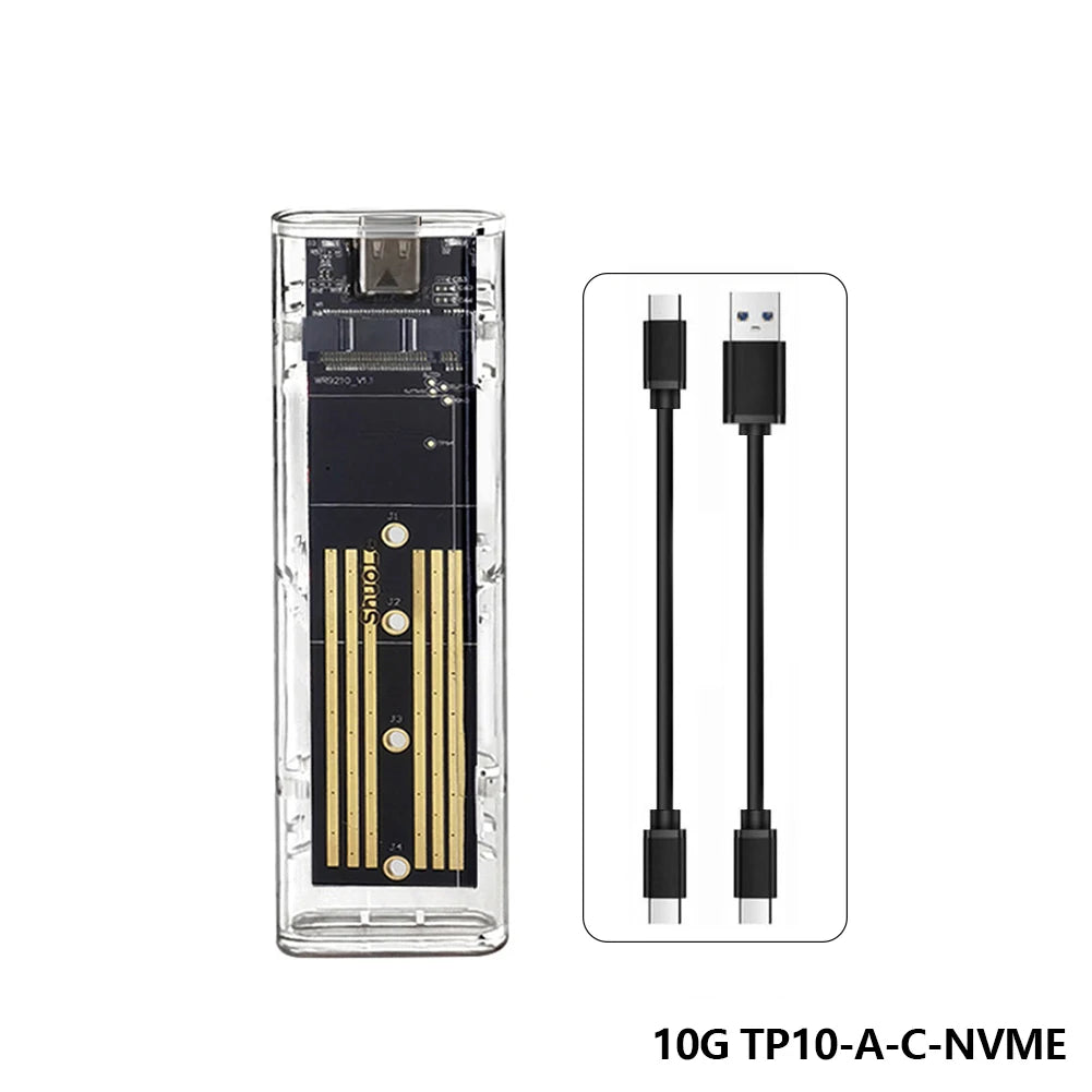 M.2 SSD Enclosure USB-C 10Gbps | NVMe & SATA Dual Protocol