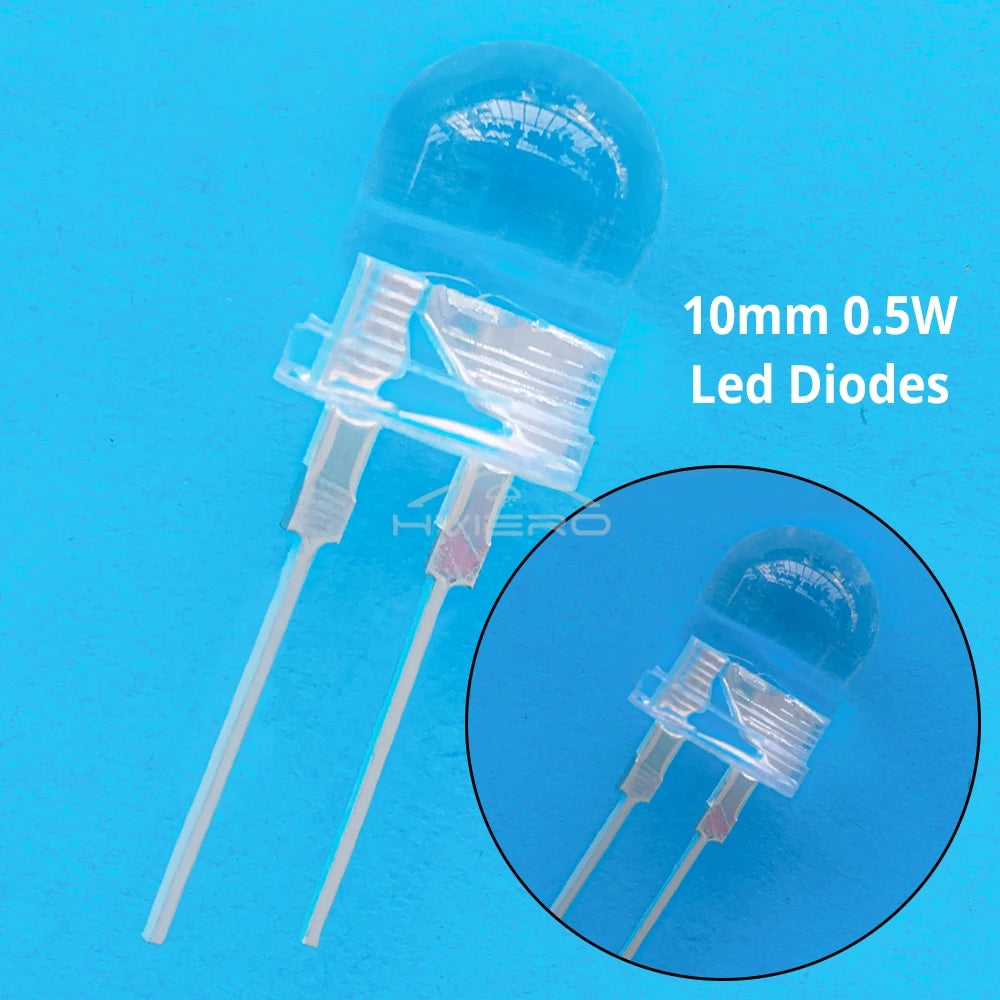 10mm 0.5W LED Diode Bulbs – Red Blue Green Yellow White | Bulk