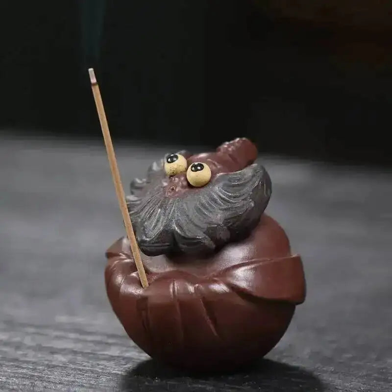 Purple Clay Tea Pet Wealth Brings Fortune Tea Ceremony Incense Holder Lid Accessories Tea Table Tea Play Can Oasis Select