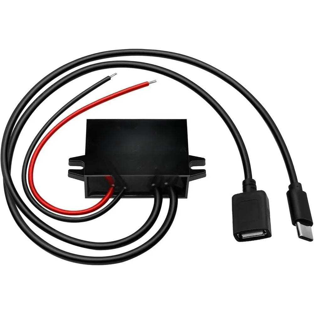 12V 24V 36V 48V 60V 72V to 5V 3A 15W DC DC 11-90V to 5V USB Converter with Type C and micro USB Output Power Adapter Converter Oasis Select with Type C- USB 11V-90V 5V 3A