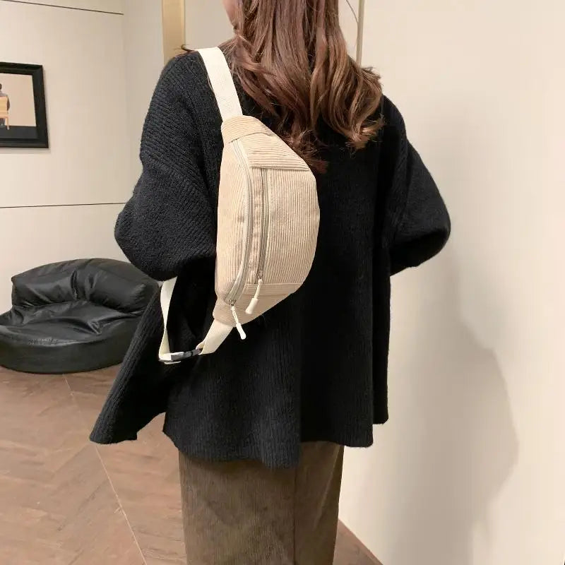 Women's Corduroy Fanny Pack | Crossbody Waist & Chest Bag