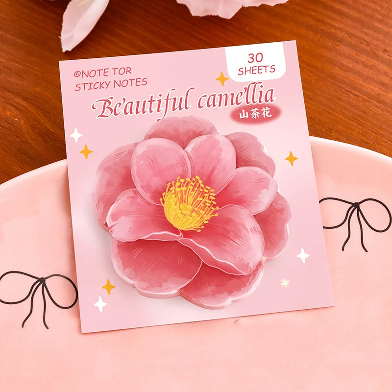 30 Sheets Kawaii Adhesive Cute Flowers Notes Notepad Memo Pad Office School Supplies Stationery Sticker Memo Pad Oasis Select C