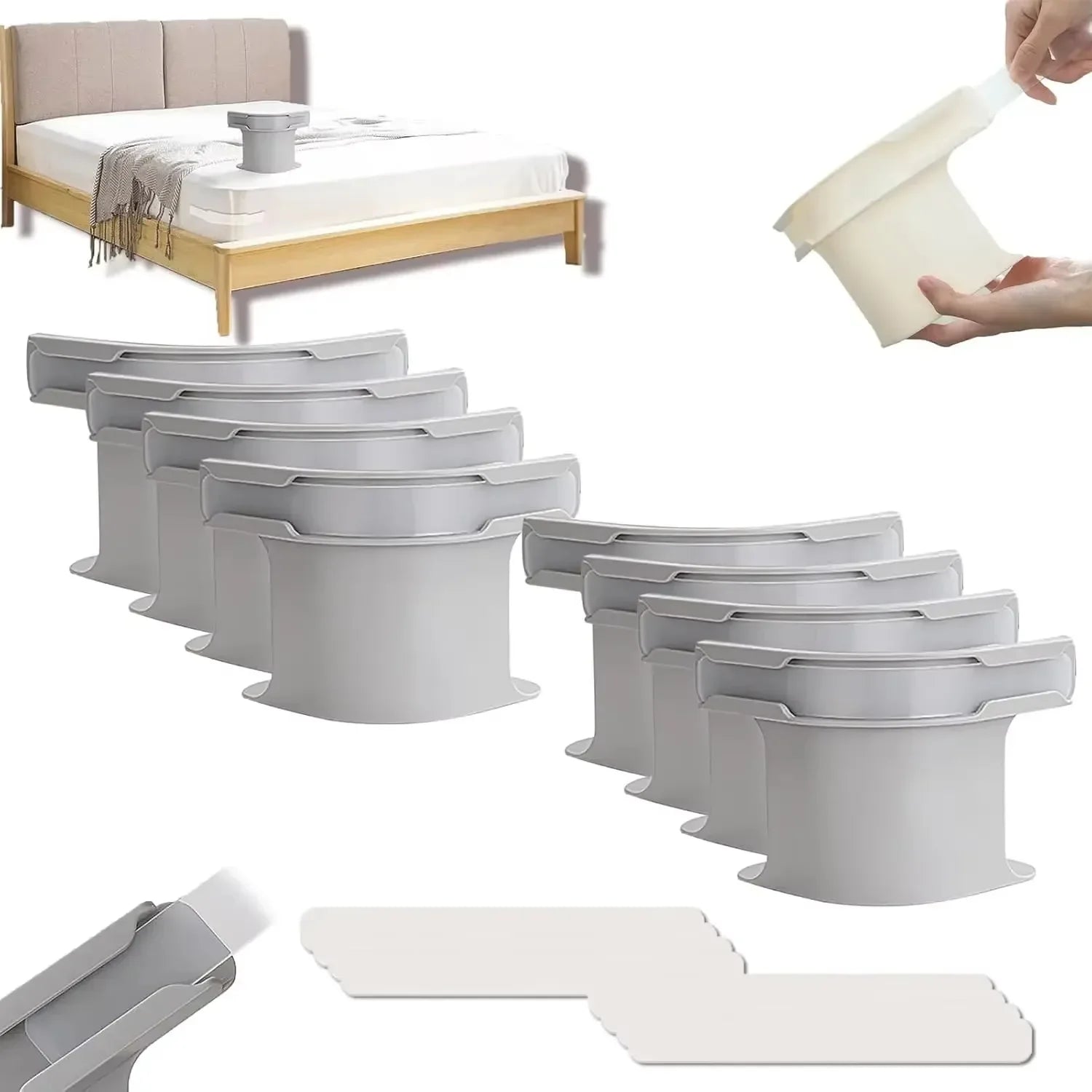8/4Pcs Heavy Duty Bedsheet Corner Tightener Clips High-quality Materials Durable and Reliable Bed Sheet Grippers for Protectors Oasis Select Grey 8pcs