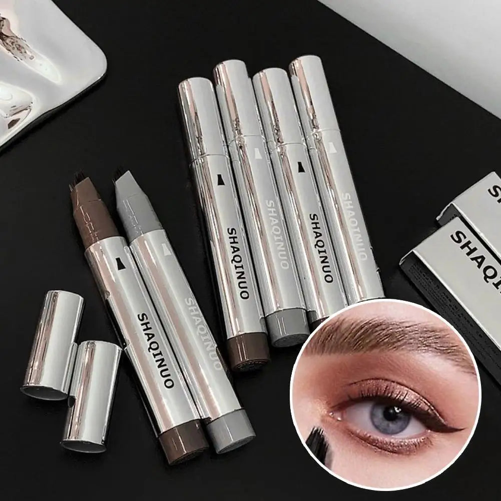 Liquid Microblading Eyebrow Pencils Waterproof Quick-Dry Multi-Tip Eyebrow Pen for Hair-Like Strokes, Long-Lasting Eyebrow Dye Oasis Select