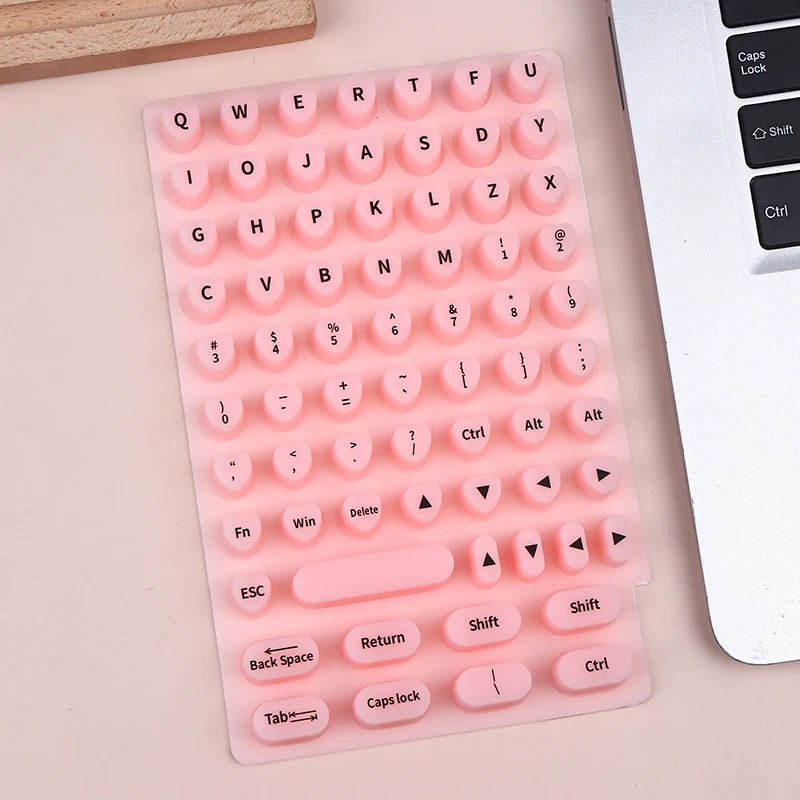70/21pcs Raised Adhesive Keyboard Stickers For Long Nail Art Keyboard Bubbles Self-for Long Nails Silicone Typing Keycaps Oasis Select 70pcs pink