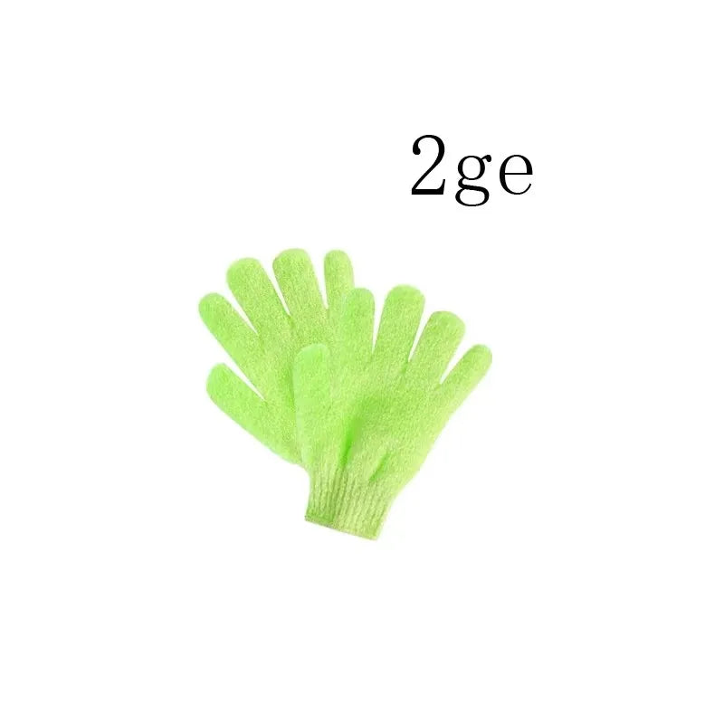 1/2/3pairs Five Fingers Bath Gloves Peeling Exfoliating Household Shower Towel Scrub Body Wash Elastic Wipe Body Cleaning Tools Oasis Select 1pairs green