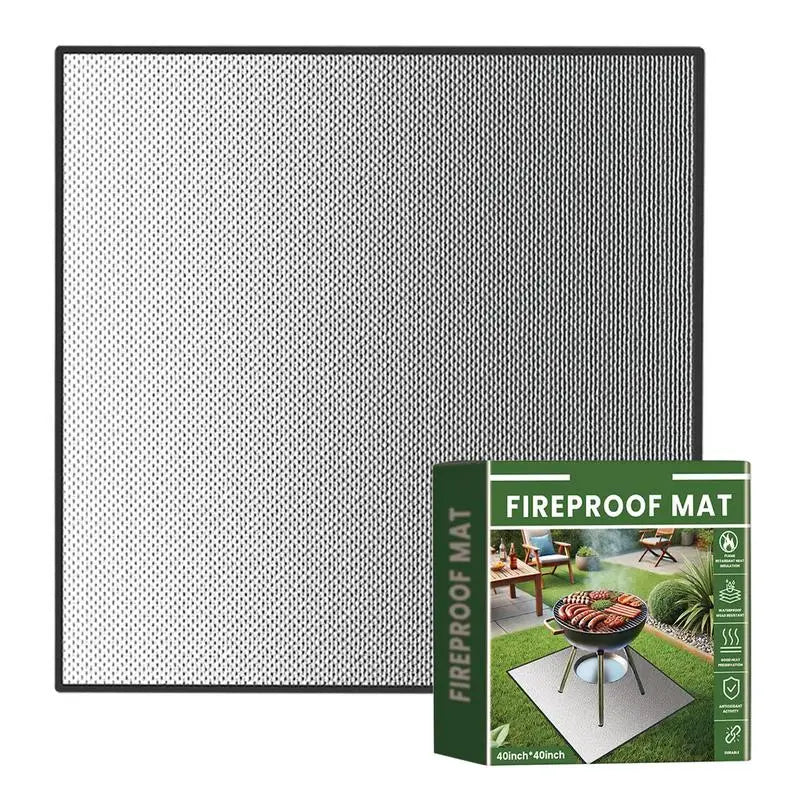 Outdoor BBQ Mat Floor Protector Mat camping Heat Resistant Fireproof Mat Anti-Slip Reusable Oilproof Waterproof Fireplace Mat Oasis Select