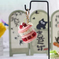 Fruit Macaron Cake Keychain Realistic Dessert Pendant Cute Fun Bag Accessories for Girls Key Ring Holder School Bag Charm Oasis Select A4