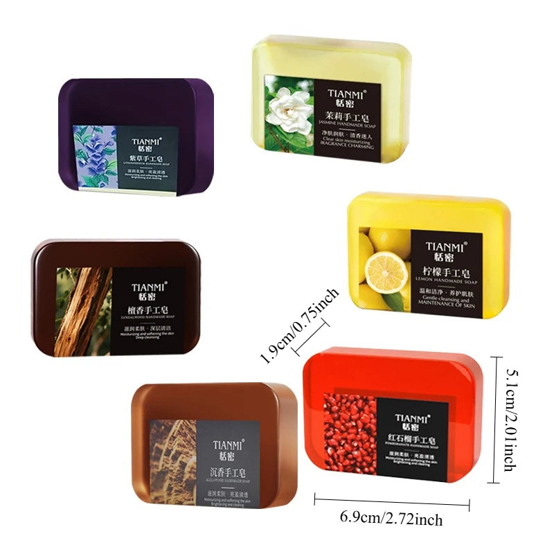 6PCS fruity floral handmade soap, 6 different scented soaps including lemon flavor, jasmine flavor, and heavy flavor. Gently cle Oasis Select