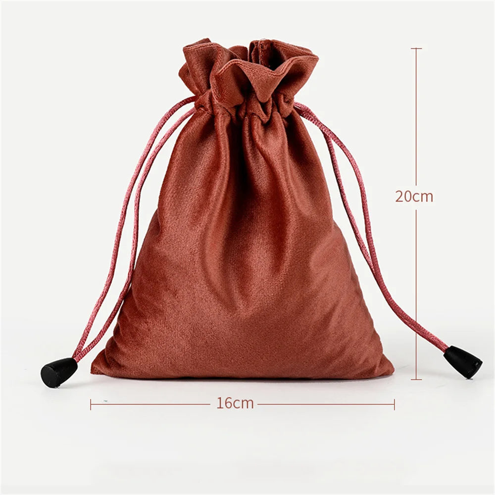 1 Pcs 6 Sizes Bags Linen Drawstring Gift Bag Pouches Cloth Christmas Bag Jewelry Bag Drawstring Pouches Large Velvet Bags Oasis Select Brown-16x20cm Other