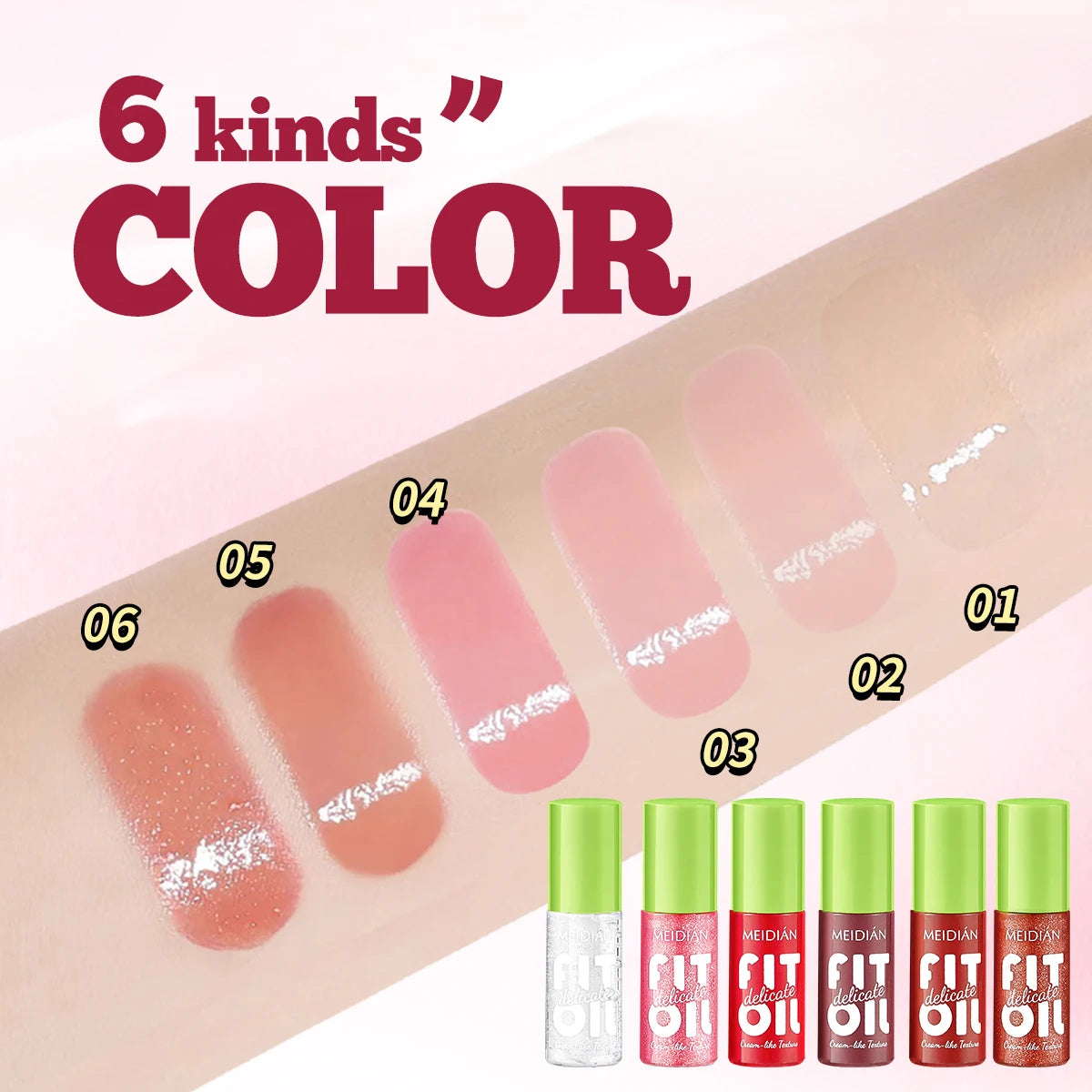 6-Pack Berry Lip Oil Set – Moisturizing, Brightening & Waterproof Lip Oil Set Oasis Select