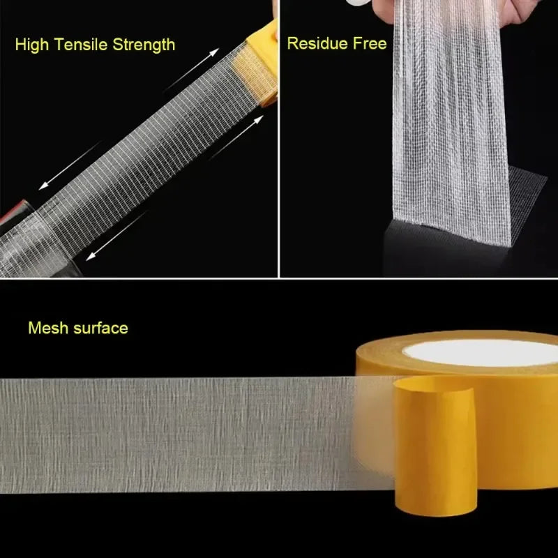 Super Traceless Carpet Adhesive Double Sided Cloth Base Tape with Strong Fixation High Viscosity for Waterproof Translucent Mesh Oasis Select