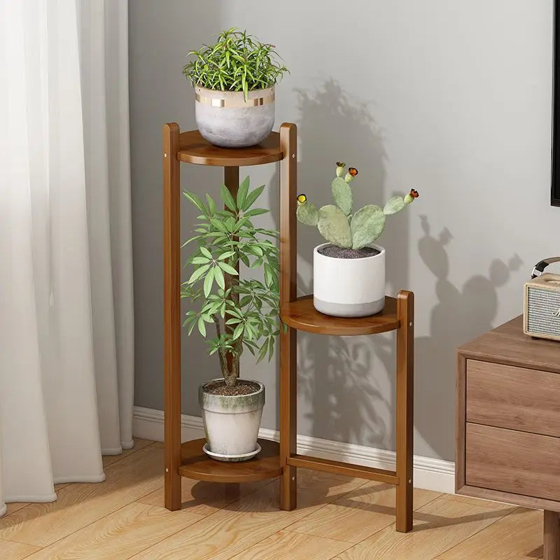 Flower rack Floor-to-ceiling multi-layer succulent bamboo rack Flower rack Pot rack Oasis Select