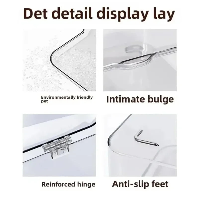 Acrylic Clear Clamshell Storage Organizer Box Multi-Purpose Stationery Essentials for Home Office Oasis Select