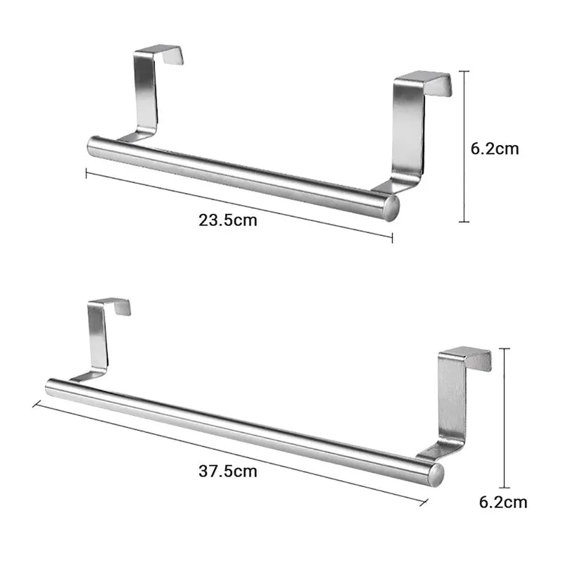 1/2 PCS Stainless Steel Towel Bar Cabinet Door Towel Hanging Bar Stainless Steel Bathroom Kitchen Cabinet Door Towel Wipe Rack Oasis Select
