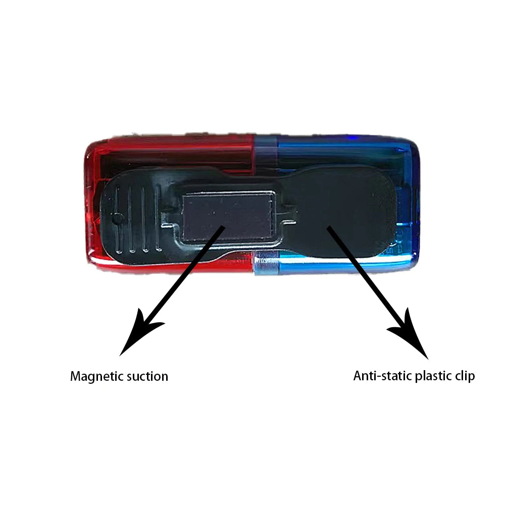 LED Red Blue Shoulder Clip Warning Lamp with Electronic Whistle