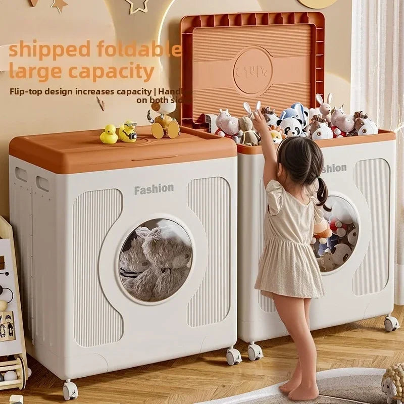 160L large-capacity storage box, multi-functional clothing folding storage box with wheels, household plastic clamshell Oasis Select