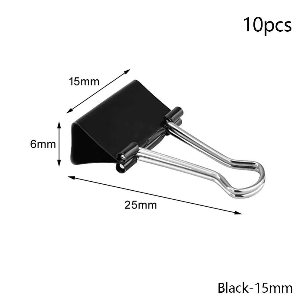Metal Binder Clips 10-Pack – Fold Back Clamps 15–32mm