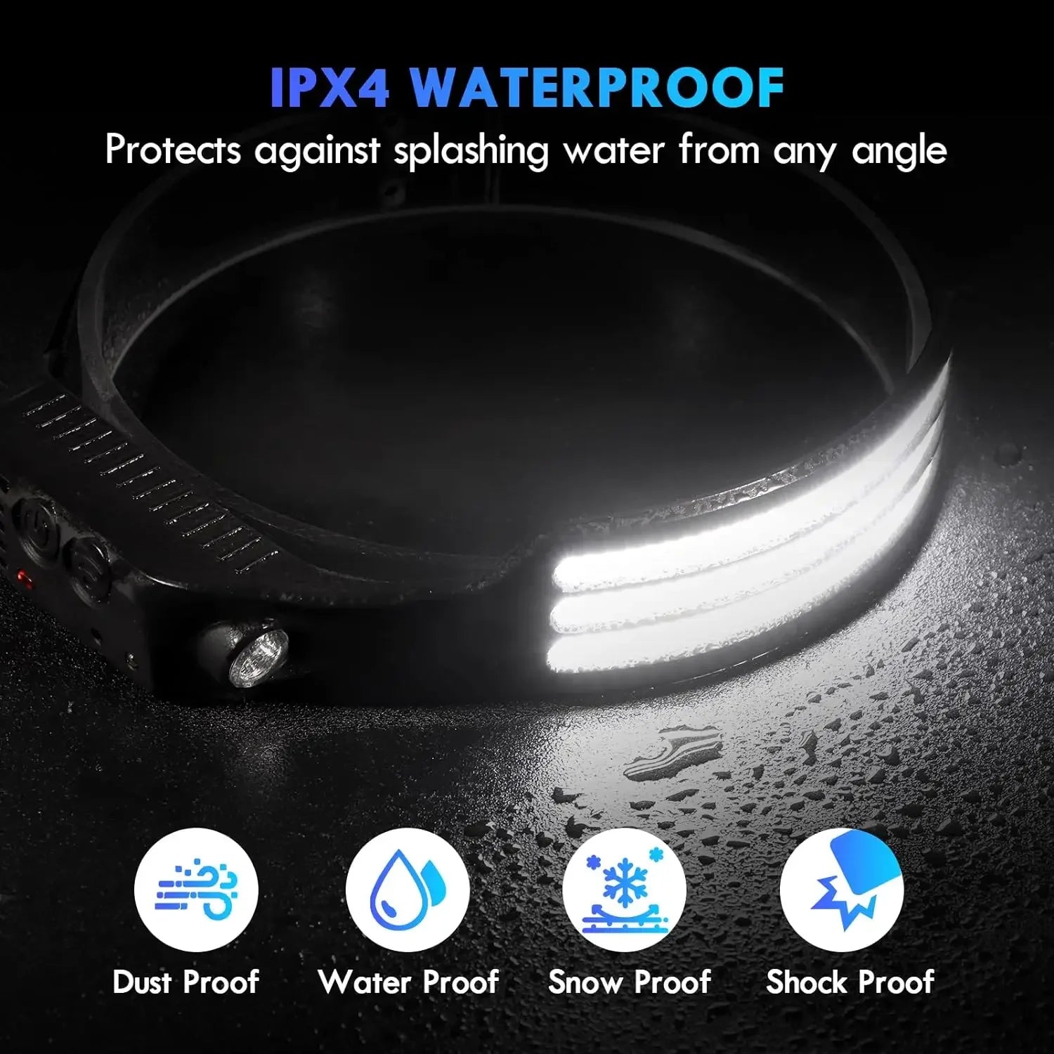 KDULIT LED Sensor Headlamp USB Rechargeable Multifunctional Head Torch Outdoor Camping Fishing Hunting COB Headlight Work Light Oasis Select