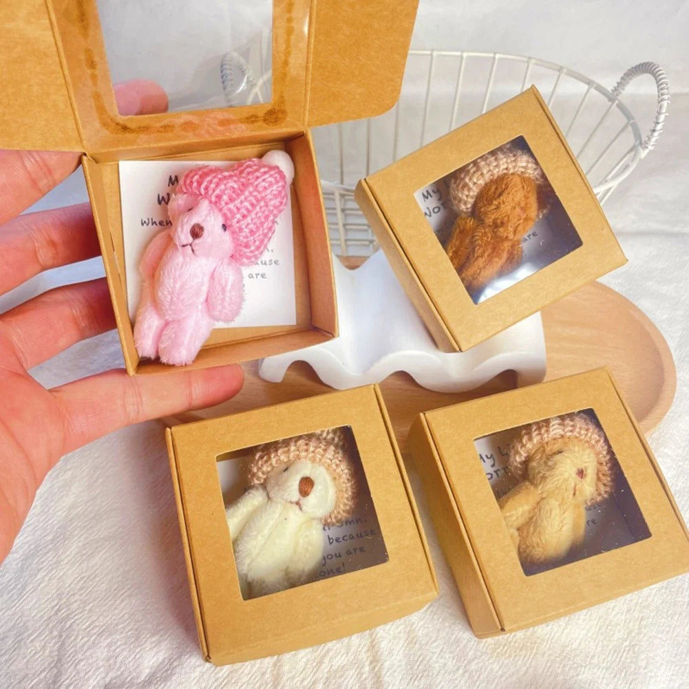Mini Plush Bear in a Box with Inspirational Card | Cute Gift