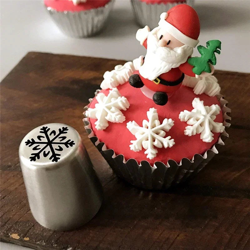 Stainless Steel Christmas Cream Cake Icing Piping Nozzles Set Tree Snowflake Cupcake Decorating Flower Mouth Pastry Baking Tools Oasis Select