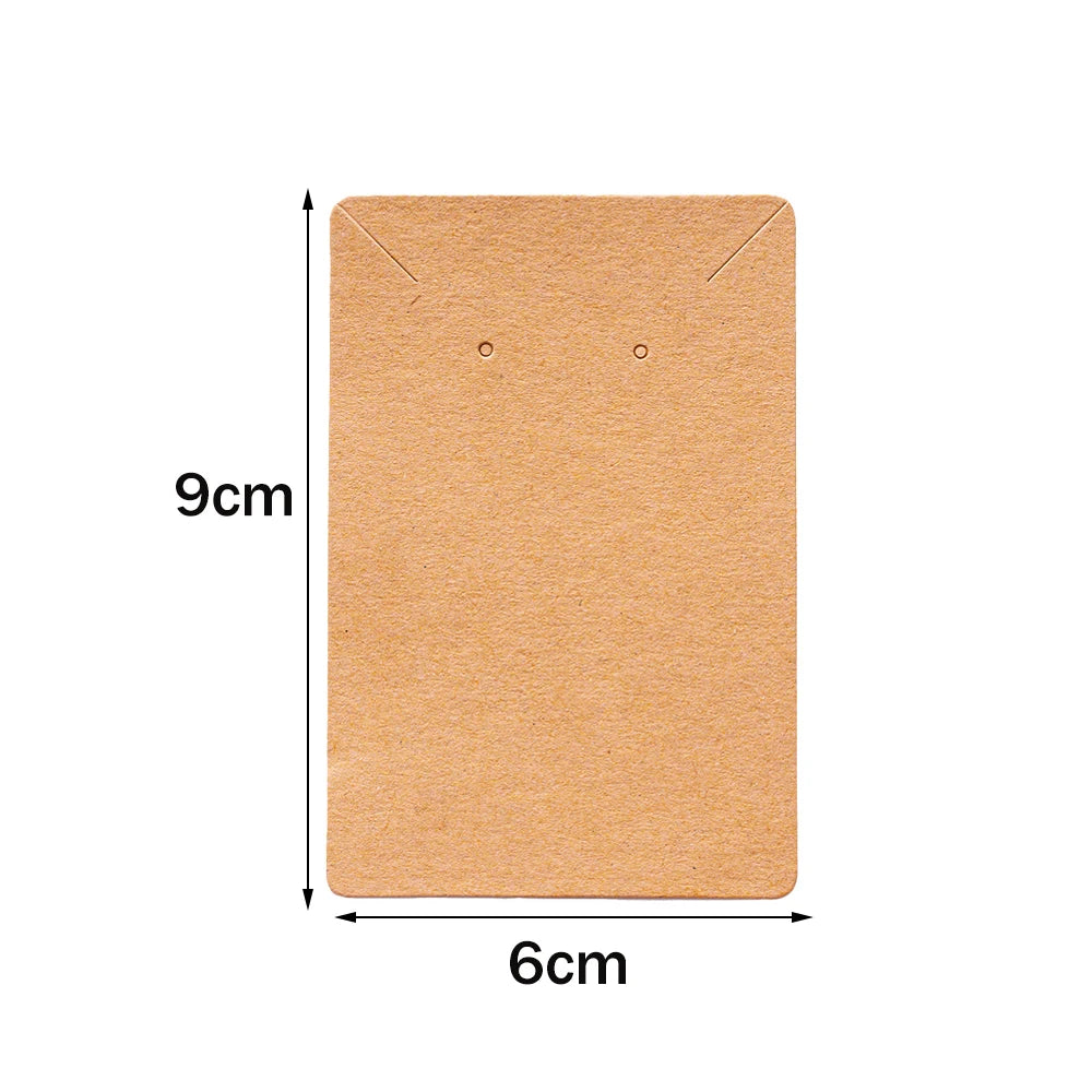 50pcs 6x9cm Kraft Earring Cards Necklace Display Cards Paper Ear Studs for Selling Hanging Earring Necklace DIY Crafts Retail Oasis Select Brown