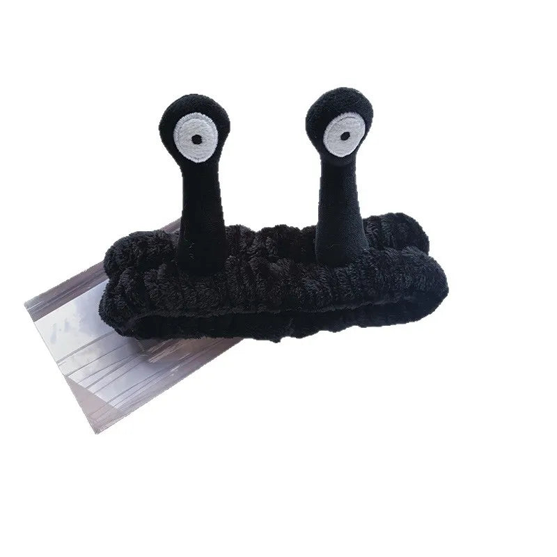 Elastic Headbands Women's Cute Coral Fleece Creative Hair Accessories for Makeup Snail Spa Hair Bands Cartoon Design Hairbands Oasis Select