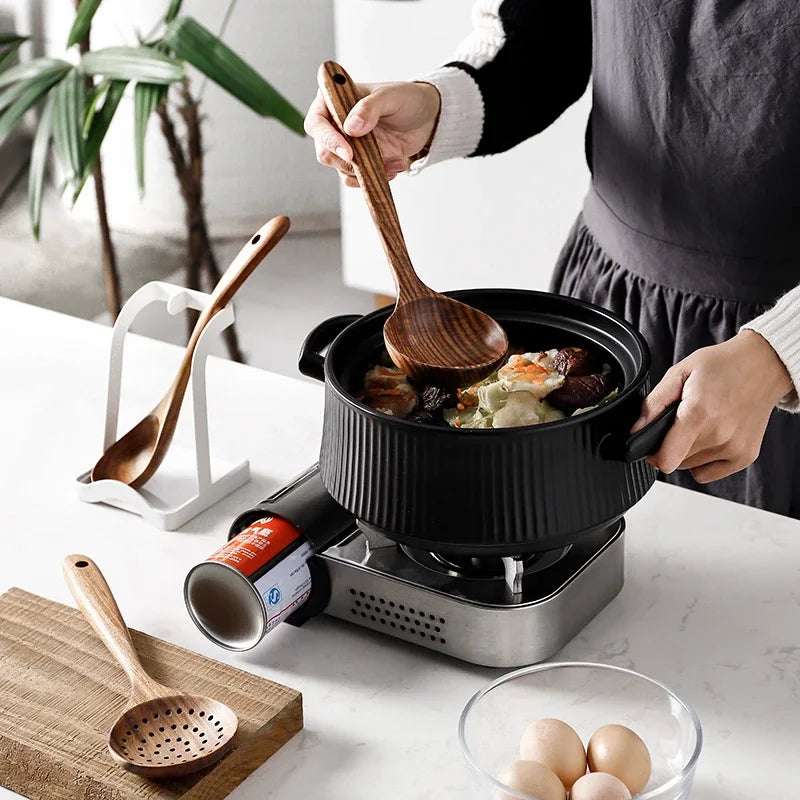 7pcs/set Teak Natural Wood Tableware Spoon Ladle Turner Rice Colander Soup Skimmer Cooking Spoon Scoop Kitchen Reusable Tool Kit Oasis Select