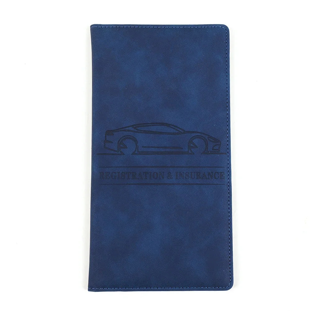 PU Leather Car Registration Insurance Holder Men Driving License Cover Auto Documents License Storage Bag Credit Card Holder Oasis Select Dark Blue