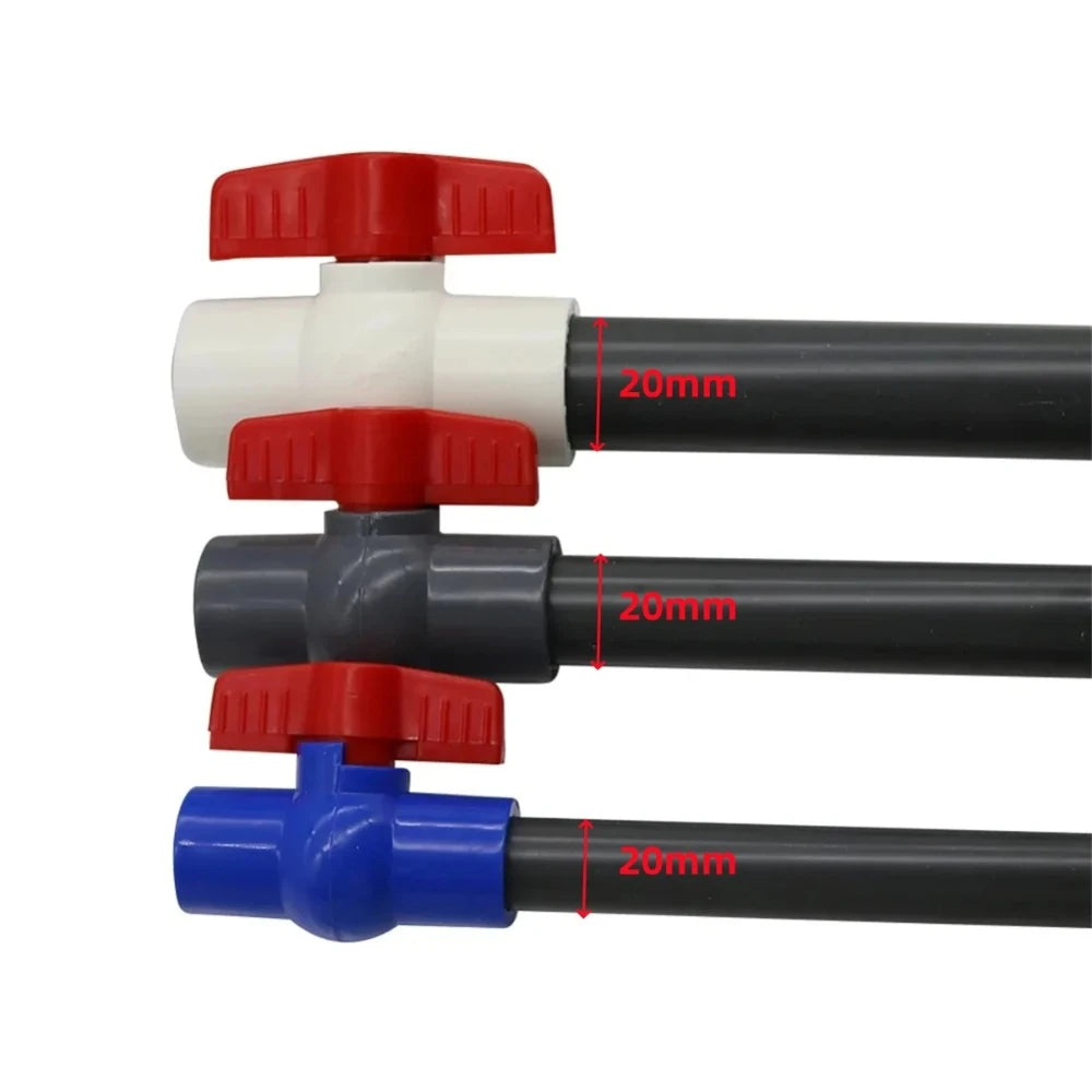 Butterfly Valve 20/25/32/40/60mm Connector Pipe PVC Garden Irrigation Aquarium Drainage System Water Supply Fittings White Oasis Select