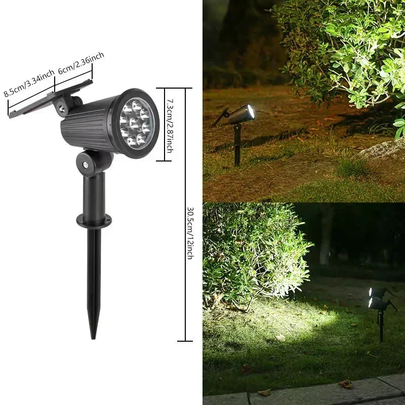 Solar 9-LED Spotlight IP65 Waterproof Landscape Garden Light