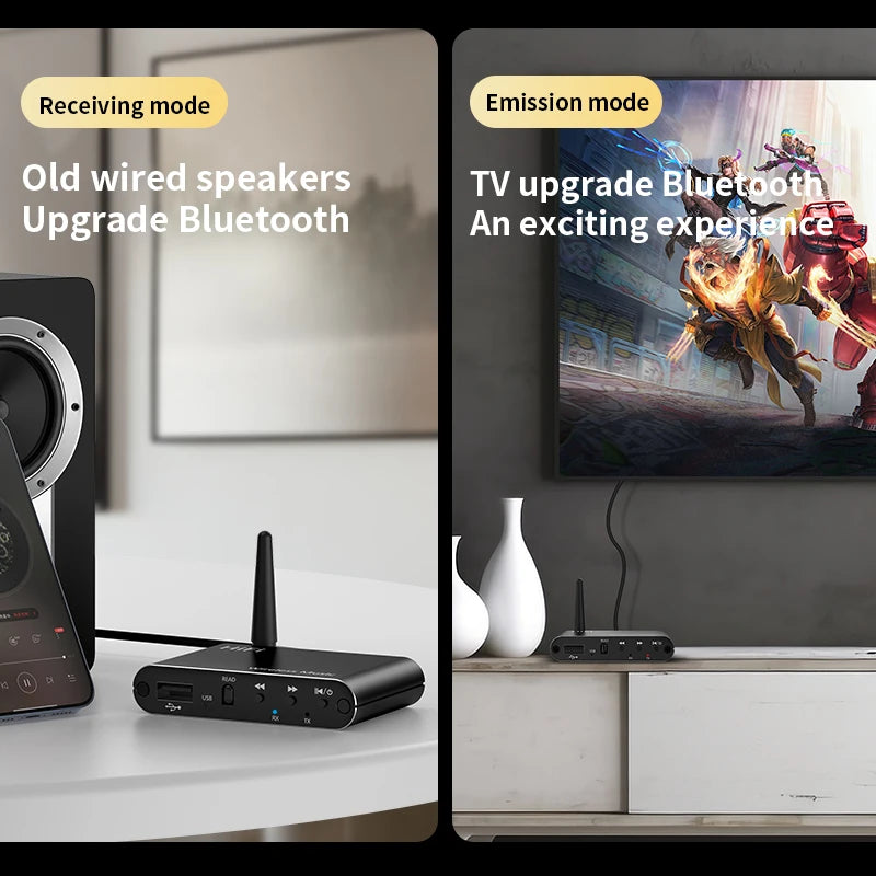 Bluetooth 5.4 Audio Receiver Transmitter 3.5MM AUX RCA USB U-Disk DSP Decoding EQ HIFI Stereo Surround Music Wireless Adapter Oasis Select