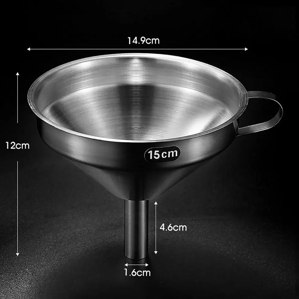 Wide Mouth Stainless Steel Funnel Spice Cooking Oil Filter with Detachable Filter Filter Funnel Oil Spill Kitchen Tool Oasis Select 3