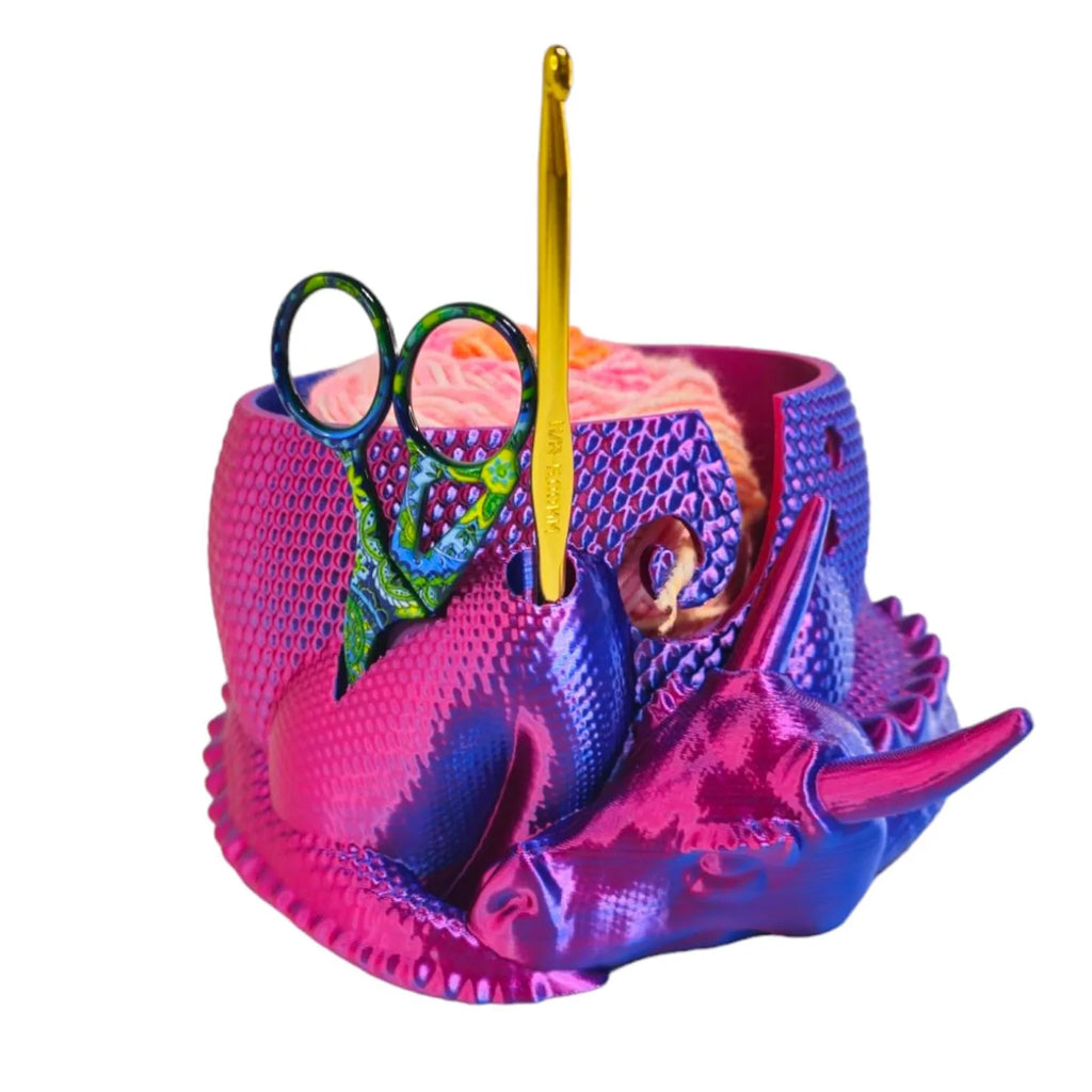 3D Printed Dragon Yarn Bowl – Knitting & Crochet Organizer Yarn Bowl Organizer Oasis Select Purple One Size