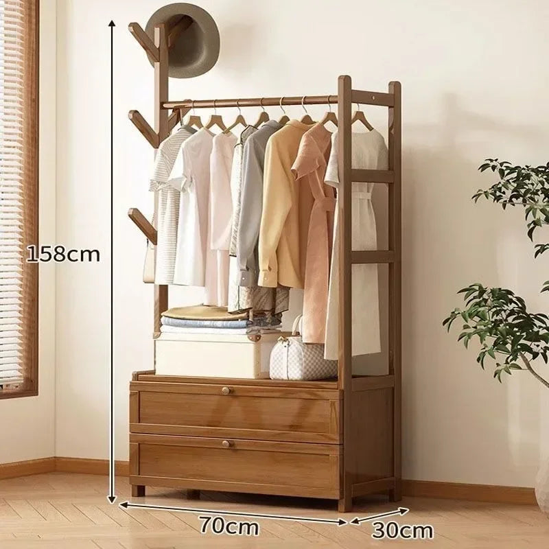 Multi-functional Floor mounted clothes hanger, bedroom home clothes rack, simple indoor storage rack, clothes rack, storage rack Oasis Select With drawer 70cm