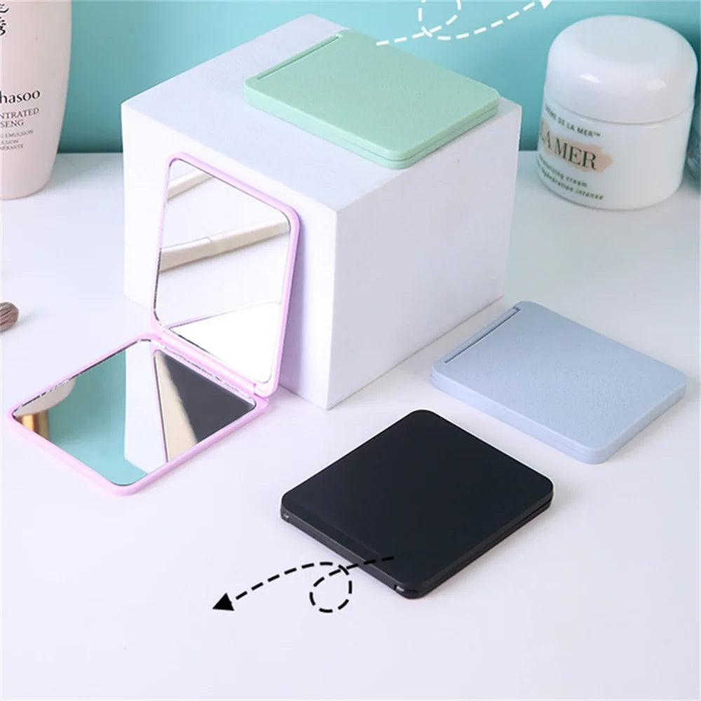 Folding Makeup Mirror High-quality Portable Makeup Mirror Single-side Creative Women Solid Color Makeup Mirror Oasis Select