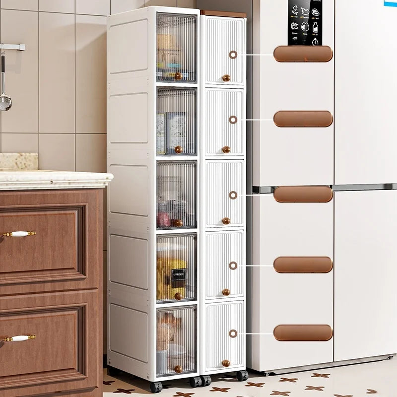 Slim Cabinet 20cm Wide Rolling Storage 2-6 Tiers Large Capacity Space-Saving Heavy-Duty for Kitchen Living Room Bedroom Oasis Select