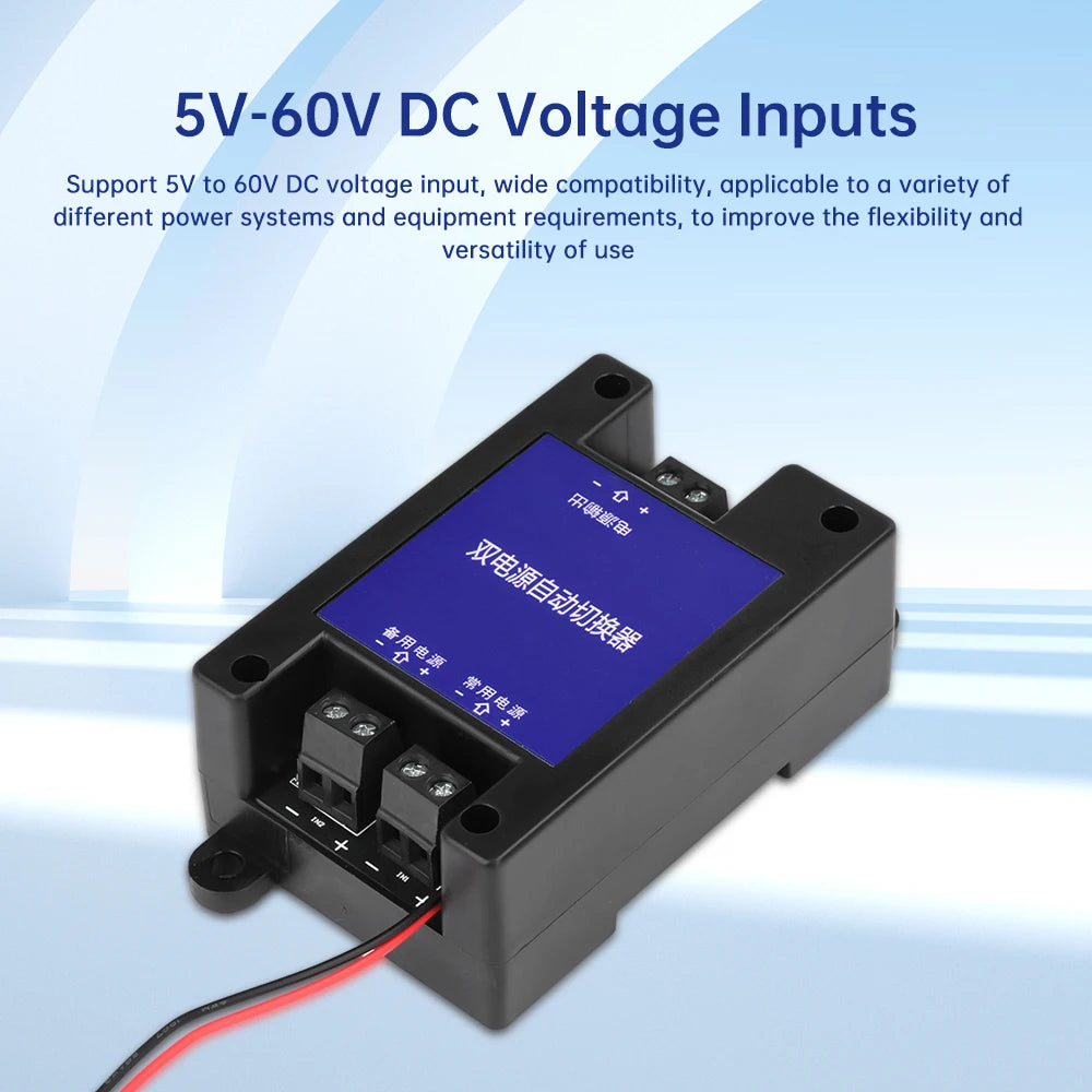 DC 5V-60V 2 Way Power Automatic Switch 8A Dual Power Supply 2 In 1 Out Power Failure Transfer Switch Board Module Oasis Select