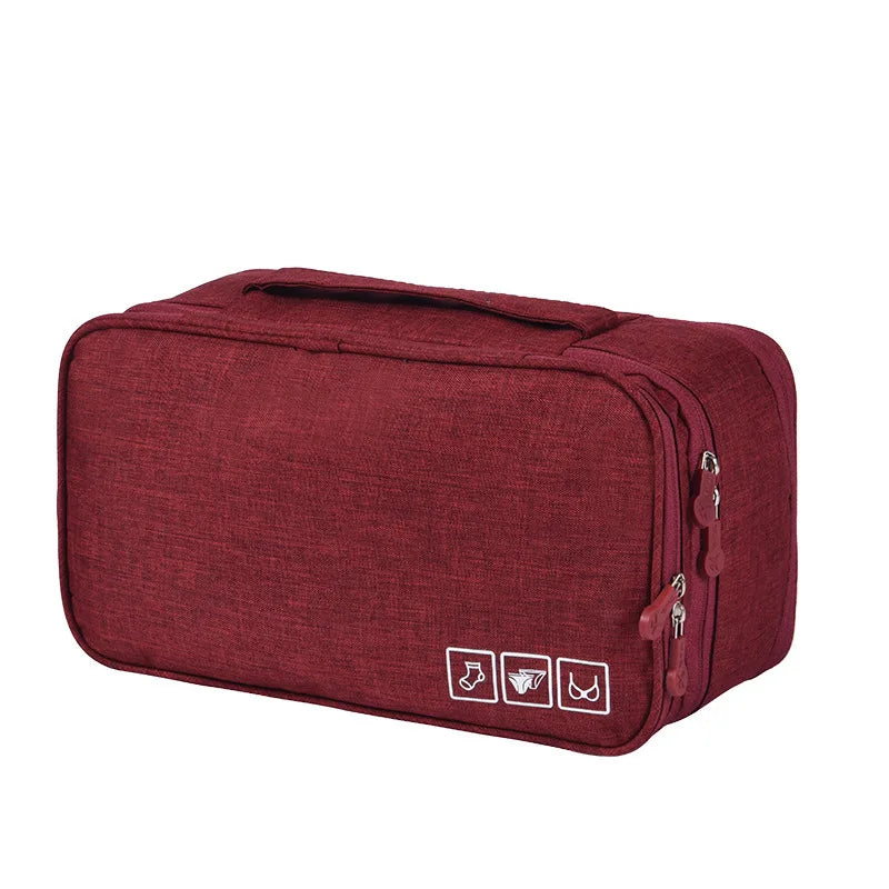 Travel Bra & Underwear Organizer Bag – Waterproof with Dividers
