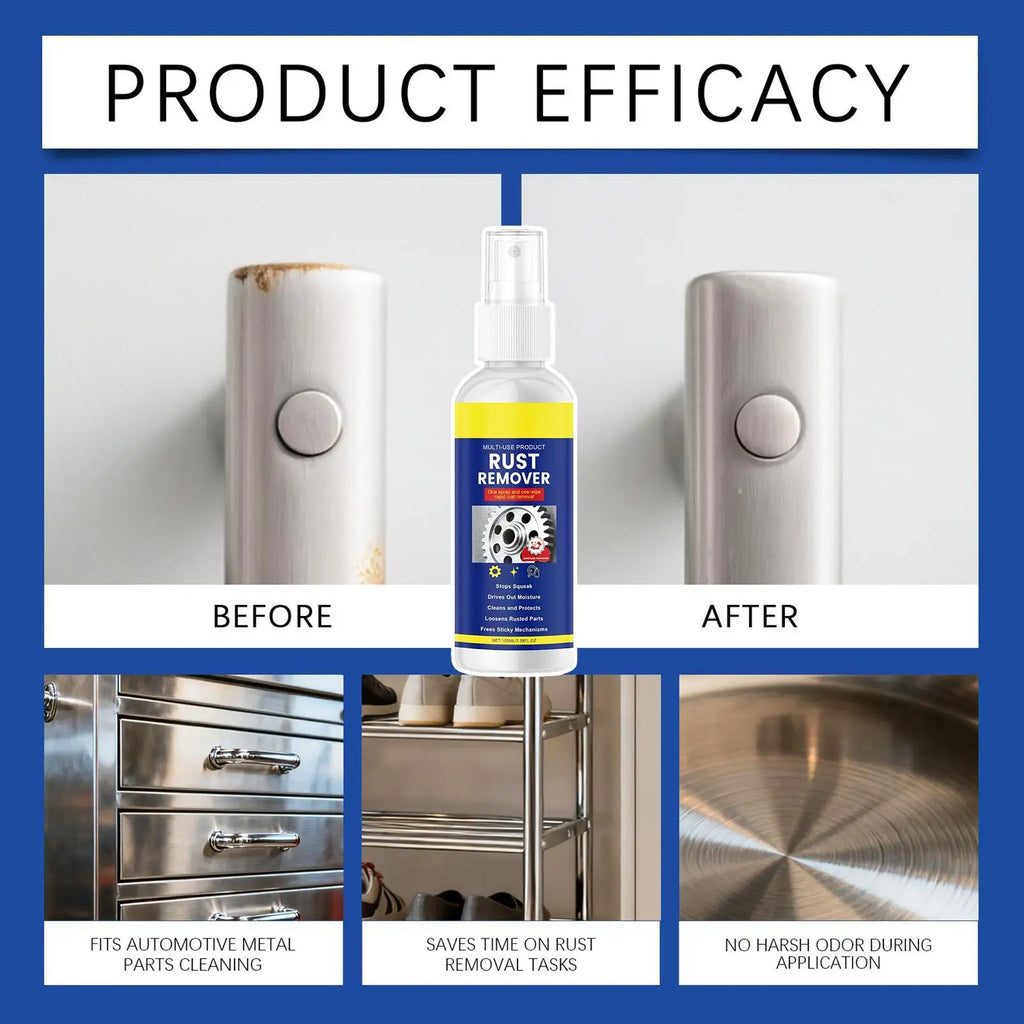 Rust Stain Remover Spray 100ml All-Purpose Rust Remover Spray Metal Iron Prowder Stain Removal Agent for Home Kitchen Clean Oasis Select
