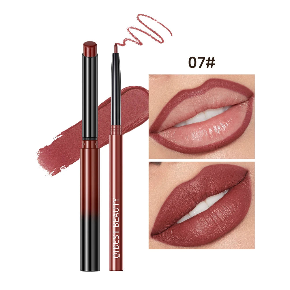 QiBest Matte Nude Lipstick & Lip Liner Set – Waterproof 2-Pc
