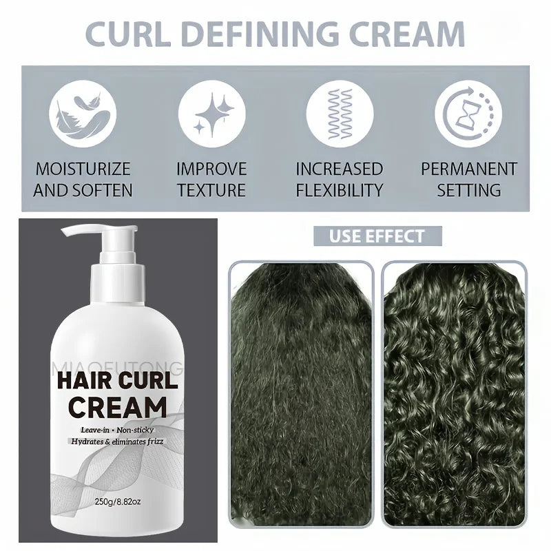 Strong Hold Curl Defining Cream with Argan Oil for Wavy Curls - Anti-Frizz Styling Cream for Long Lasting Bounce and Definition Oasis Select