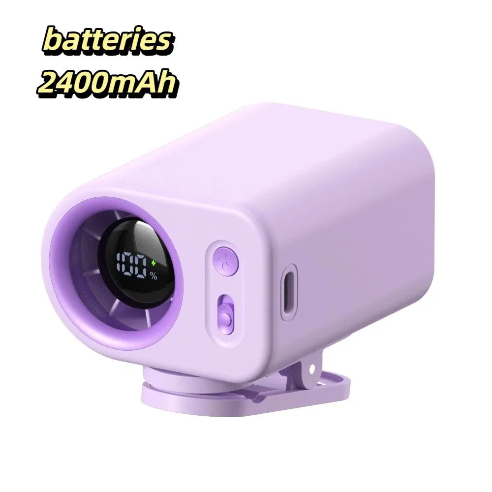 Detachable Design Portable Mini Fan Compact Lightweight Simple One-button Control Clip-on Waist Fan Adjustable Airflow Oasis Select Purple
