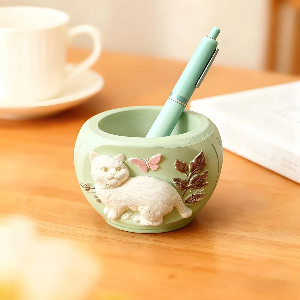 Cat Flowerpot Silicone Mold DIY Cartoon Creative Storage Jar Small Ornament Gypsum Ceramic Mold Oasis Select