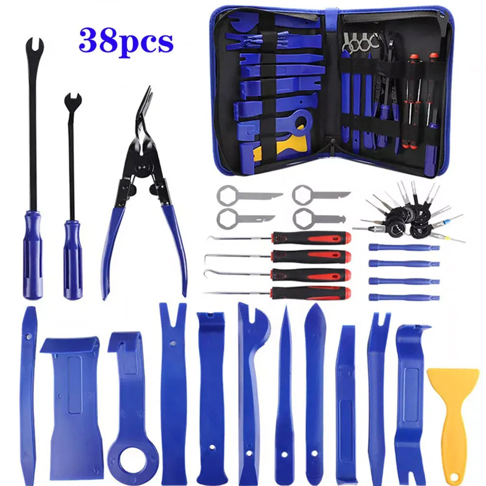Auto Trim Removal Tool Kit – Car Door Panel & Dash Pry Tools Auto Trim Pry Tool Kit Oasis Select 38pcs blue