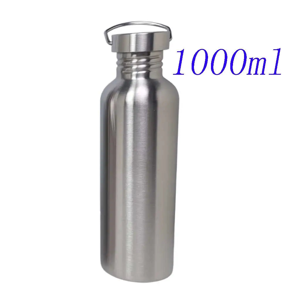 350 750ML 1000ML 304 Stainless Steel Water Bottle Single Wall Backpack Canteen for Outdoor Camping HikingCycling Fishing Travel Oasis Select 1000ml